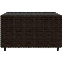 Table Basse De Jardin Carré Marron 50x50x30 Cm Résine Tressée VidaXL -Promos Garde Plante Boutique 89782832 4