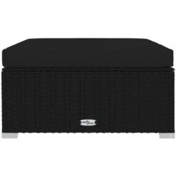 Repose-pied De Jardin Coussin Noir 70x70x30 Cm Résine Tressée -Promos Garde Plante Boutique 89827447 3