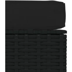 Repose-pied De Jardin Coussin Noir 70x70x30 Cm Résine Tressée -Promos Garde Plante Boutique 89827447 4