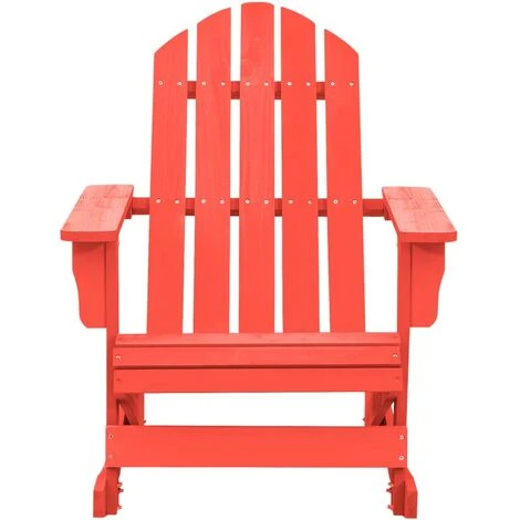 Chaise à Bascule De Jardin Adirondack Bois De Sapin Rouge 4 Chaise à Bascule De Jardin Adirondack Bois De Sapin Rouge – Image 2