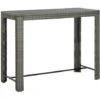Table De Bar De Jardin Gris 140,5x60,5x110,5 Cm Résine Tressée -Promos Garde Plante Boutique 89828403 1