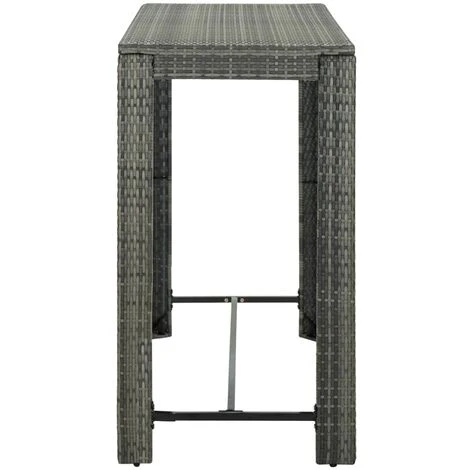 Table De Bar De Jardin Gris 140,5x60,5x110,5 Cm Résine Tressée 5 Table De Bar De Jardin Gris 140,5x60,5x110,5 Cm Résine Tressée – Image 3