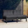 Canapé Fixe 2 Places De Jardin Canapé Relax - Banc De Jardin Avec Coussins Anthracite Bois De Pin BV477123 - BonneVie -Promos Garde Plante Boutique 89915885 1