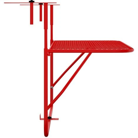 Table Suspendue De Balcon Table D'extérieur - Rouge 60x40 Cm Acier BV747478 - BonneVie 5 Table Suspendue De Balcon Table D'extérieur - Rouge 60x40 Cm Acier BV747478 - BonneVie – Image 3