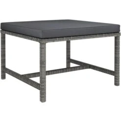 UNIQUERepose-pied Sectionnel Avec Coussin Gris Résine Tressée5 Kg,Magnifique & Montage Facile97205