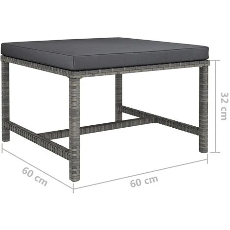 UNIQUERepose-pied Sectionnel Avec Coussin Gris Résine Tressée5 Kg,Magnifique & Montage Facile97205 6 UNIQUERepose-pied Sectionnel Avec Coussin Gris Résine Tressée5 Kg,Magnifique & Montage Facile97205 – Image 4