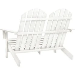 Chaise De Jardin - Chaise D'extérieur Pour Terrasse/jardin Adirondack 2 Places Bois De Sapin Massif Blanc BV179775 - BonneVie -Promos Garde Plante Boutique 90457310 3