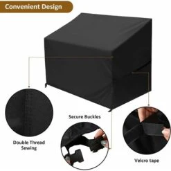 Housse De Banc De Jardin, 2 Places Et Housse De Banc De Jardin Extérieur, Housse De Protection Pour Mobilier De Jardin, Housse En Tissu Oxford 420D Pour Canapé De Jardin, Imperméable, Coupe-Vent, Rési -Promos Garde Plante Boutique 90599190 4