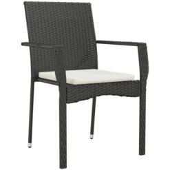 Mobilier à Dîner De Jardin 9pcs Et Coussins Noir Résine Tressée VidaXL 10 Mobilier à Dîner De Jardin 9pcs Et Coussins Noir Résine Tressée VidaXL -Promos Garde Plante Boutique 90604094 4
