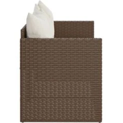 Canapé De Jardin 3 Places Avec Coussins Marron Résine Tressée VidaXL -Promos Garde Plante Boutique 90631285 4