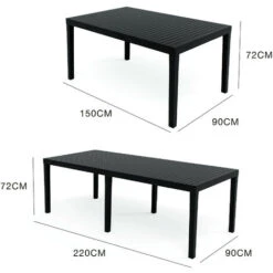 Dmora Table D'extérieur Susa, Table à Manger Rectangulaire Extensible, Table De Jardin Extensible, 100% Made In Italy, Cm 150x90h72, Anthracite -Promos Garde Plante Boutique 91065643 3