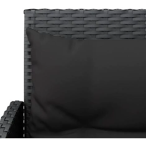 Ensemble De Canapés En L 2pcs Avec Coussins Noir Résine Tressée VidaXL 7 Ensemble De Canapés En L 2pcs Avec Coussins Noir Résine Tressée VidaXL – Image 5