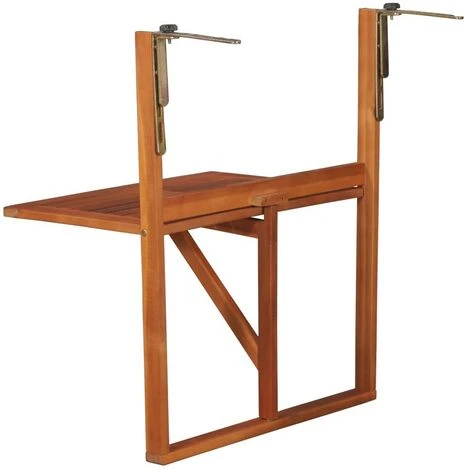 Topdeal Table Suspendue De Balcon 64,5x44x80 Cm Bois D'acacia Massif 5 Topdeal Table Suspendue De Balcon 64,5x44x80 Cm Bois D'acacia Massif – Image 3
