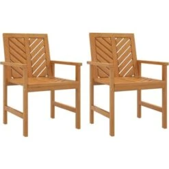 Chaises à Dîner De Jardin 2 Pcs Bois Massif D'acacia VidaXL