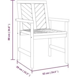 Chaises à Dîner De Jardin 2 Pcs Bois Massif D'acacia VidaXL -Promos Garde Plante Boutique 92378820 3