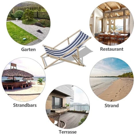 Chaise Longue De Jardin Chaise Longue En Pin Pliable Chaise Longue De Balcon En Bois Chaise De Plage Bleu Blanc 5 Chaise Longue De Jardin Chaise Longue En Pin Pliable Chaise Longue De Balcon En Bois Chaise De Plage Bleu Blanc – Image 3