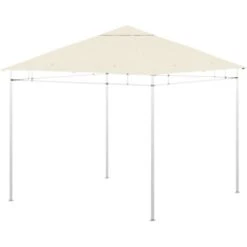 OUTSUNNY Toile De Rechange Pour Pavillon Tonnelle Tente 3 X 3 M Polyester Haute Densité 180 G/m² Revêtement PA Anti-UV Crème