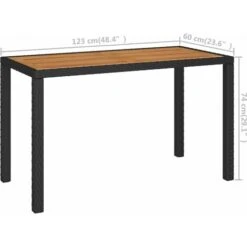 JOLI® Mode Ensemble Repas De Jardin D'extérieur - Mobilier D'extérieur 6 Pcs Résine Tressée Et Bois D'acacia Noir TOP80468 -Promos Garde Plante Boutique 93270109 4