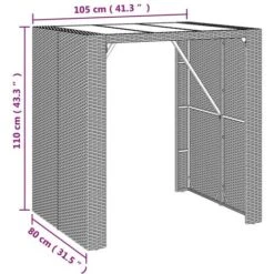 Ensemble De Bar De Jardin 5 Pcs Avec Coussins Noir Poly Rotin VidaXL -Promos Garde Plante Boutique 93382125 3