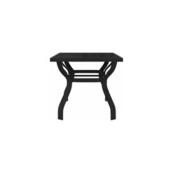 Table De Jardin Noir 140x70x70 Cm Acier Et Verre -Promos Garde Plante Boutique 93431477 4