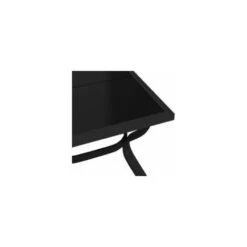 Table De Jardin Noir 140x70x70 Cm Acier Et Verre -Promos Garde Plante Boutique 93431477 5