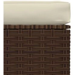 Canapé De Jardin Canapé Repose-pied Relax - Coussin Marron 70x70x30 Cm Résine Tressée BV275289 - BonneVie -Promos Garde Plante Boutique 93464396 3