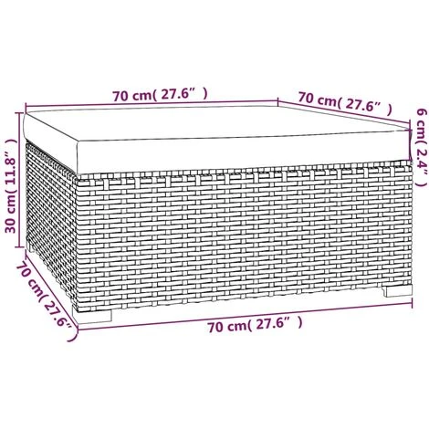 Canapé De Jardin Canapé Repose-pied Relax - Et Coussin Noir 70x70x30cm Résine Tressée BV942569 - BonneVie 6 Canapé De Jardin Canapé Repose-pied Relax - Et Coussin Noir 70x70x30cm Résine Tressée BV942569 - BonneVie – Image 4
