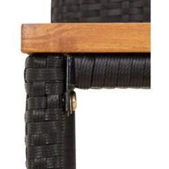 Ensemble De Bar Jardin 3 Pcs Noir Poly Rotin/bois Massif Acacia VidaXL -Promos Garde Plante Boutique 93478733 5