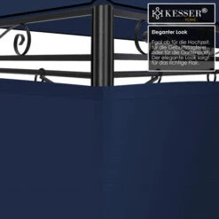 KESSER® - Pavillon 3 X 4 m Parois Latérales Avec Fermetures à Glissière Incluses, Chapiteau Carré Tente De Réception Tonnelle Tente De Jardin De Luxe Pavillon De Jardin Protection UV 50+, Bleu Marine -Promos Garde Plante Boutique 93554990 3
