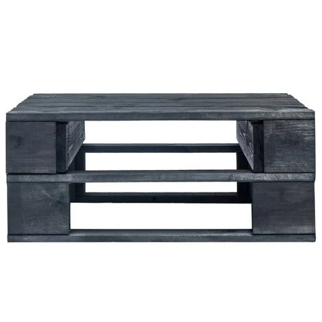 Table Basse De Jardin,Repose-pied Palette De Jardin Bois Noir 4 Table Basse De Jardin,Repose-pied Palette De Jardin Bois Noir – Image 2