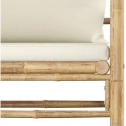 Canapé De Jardin,Canapé De Jardin Avec Coussins Blanc Crème Bambou