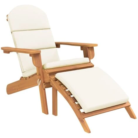 Chaise De Jardin Fauteuil De Jardin Adirondack Et Repose-pieds Bois Massif Acacia 91156 4 Chaise De Jardin Fauteuil De Jardin Adirondack Et Repose-pieds Bois Massif Acacia 91156 – Image 2