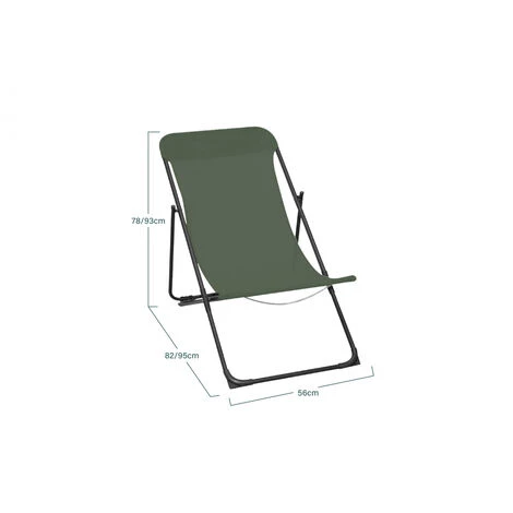 Lot De 2 Chiliennes De Jardin Texaline Vert Kaki Acier Mobilier De Jardin - Chilienne - 82/95 X 56 X 78/93CM 4 Lot De 2 Chiliennes De Jardin Texaline Vert Kaki Acier Mobilier De Jardin - Chilienne - 82/95 X 56 X 78/93CM – Image 2