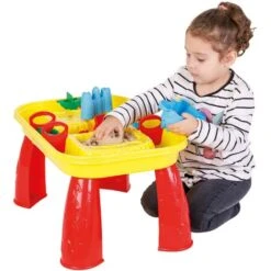 PILSAN Table De Sable Et D'eau, Jaune Et Rouge, Table Jeu D'Eau Construction Robuste A Partir De 3 Ans Comprend 9 Accessoires Facile à Assembler Dimensions 58x38x38 Cm -Promos Garde Plante Boutique 94494837 4