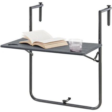 Nova Table Suspendue à Un Balcon Pliant De La Forme Rectangulaire Gris Foncé 4 Nova Table Suspendue à Un Balcon Pliant De La Forme Rectangulaire Gris Foncé – Image 2