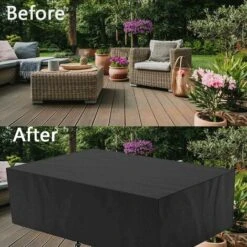 RHAFAYRE Housse De Protection Imperméable Pour Meubles De Jardin, Housse De Table Exterieur Rectangulaire, Housse Salon De Jardin Carré, Bâche De Protection Pour Mobilier 200x200x80cm 10 RHAFAYRE Housse De Protection Imperméable Pour Meubles De Jardin, Housse De Table Exterieur Rectangulaire, Housse Salon De Jardin Carré, Bâche De Protection Pour Mobilier 200x200x80cm -Promos Garde Plante Boutique 94720081 4