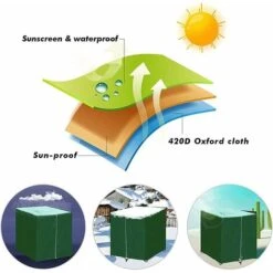 Bache Pour Cuve 1000 L, Bâche De Protection Solaire Pour Réservoir D'eau De Pluie IBC, Anti-poussière Anti-UV, Housse De Protection, Bâche De Protection Vert (116 X 100 X 120 Cm) -Promos Garde Plante Boutique 96357716 3