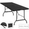 Table Pliante Rectangulaire En Aspect Rotin - Table De Jardin 8 Personnes - L180 X L75 X H73cm - Table Camping Exterieur Pour Jardin Terrasse Et Balcon - Noir -Promos Garde Plante Boutique 96784204 1