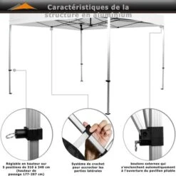 INSTENT Pavillon En Aluminium 3 X 3 M Pro étanche Protection UV 50+, Choix De Couleurs Et De Modèles, Anthracite Avec 2 Parties Latéraux -Promos Garde Plante Boutique 96809320 3