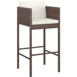 SalesHot® VidaXL Ensemble Bar De Jardin 5 Pcs - Ensemble Repas De Jardin Et Coussins Résine Tressée Marron Super83685 -Promos Garde Plante Boutique 96897894 3