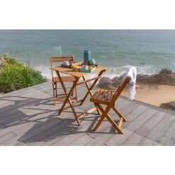 Salon De Jardin 3 Pièces Pliantes BISTRO Acacia - M29 -Promos Garde Plante Boutique 97145228 3