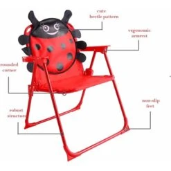 GIANTEX Ensemble De Jardin Pour Enfant Avec Parasol, Table Pour Enfant Pliable, 2 Chaises, Meubles Pour Jardin, Camping, Terrasse, Rouge -Promos Garde Plante Boutique 97235291 3