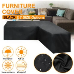 Housse Pour Canapé D’angle De Jardin - 215x215x85cm - H: 70cm - Imperméable Et Résistante Aux UV, à La Gèle Et Les Ternissements -Promos Garde Plante Boutique 97838980 5