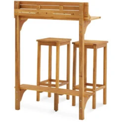 VIDAXL Ensemble De Bar De Balcon 3 Pcs Bois D'acacia Solide 11 VIDAXL Ensemble De Bar De Balcon 3 Pcs Bois D'acacia Solide -Promos Garde Plante Boutique 97926963 5