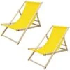 2x Chaise Longue Jardin Pliante Bois Bain De Soleil Plage Chilienne Jaune 120 Kg 1 2x Chaise Longue Jardin Pliante Bois Bain De Soleil Plage Chilienne Jaune 120 Kg -Promos Garde Plante Boutique 98528117 1