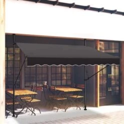 Store De Balcon Rétractable - 250 X 120 Cm, Avec Manivelle, Sans Perçage, Hauteur Réglable, Protection UV - Gris Foncé NAIZY 11 Store De Balcon Rétractable - 250 X 120 Cm, Avec Manivelle, Sans Perçage, Hauteur Réglable, Protection UV - Gris Foncé NAIZY -Promos Garde Plante Boutique 99356900 5