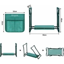 Tabouret De Jardin Pliable Avec Coussin En Mousse EVA épaissie Et Outil De Jardinage Jusqu'à 150 Kg 59 X 28 X 49cm NAIZY -Promos Garde Plante Boutique 99357034 4