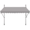 Store De Balcon Rétractable 250 X 120 Cm - Avec Manivelle, Sans Perçage, Protection UV, Hauteur Réglable - Gris Clair NAIZY